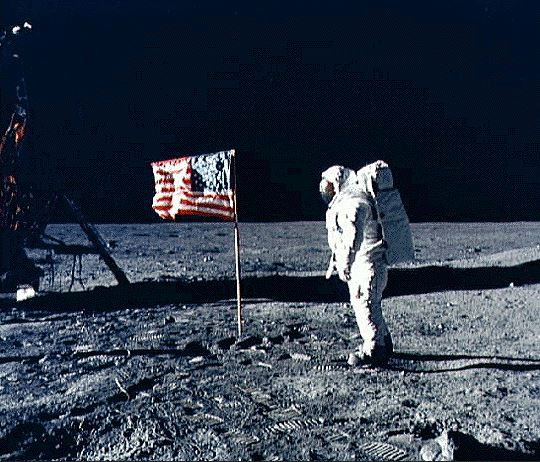 Reasons to live in America flag on the moon